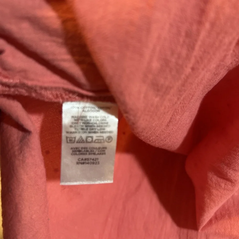 LOFT Women's Quarter Button Blouse Pink w Speckles Size Large - Picture 5 of 7